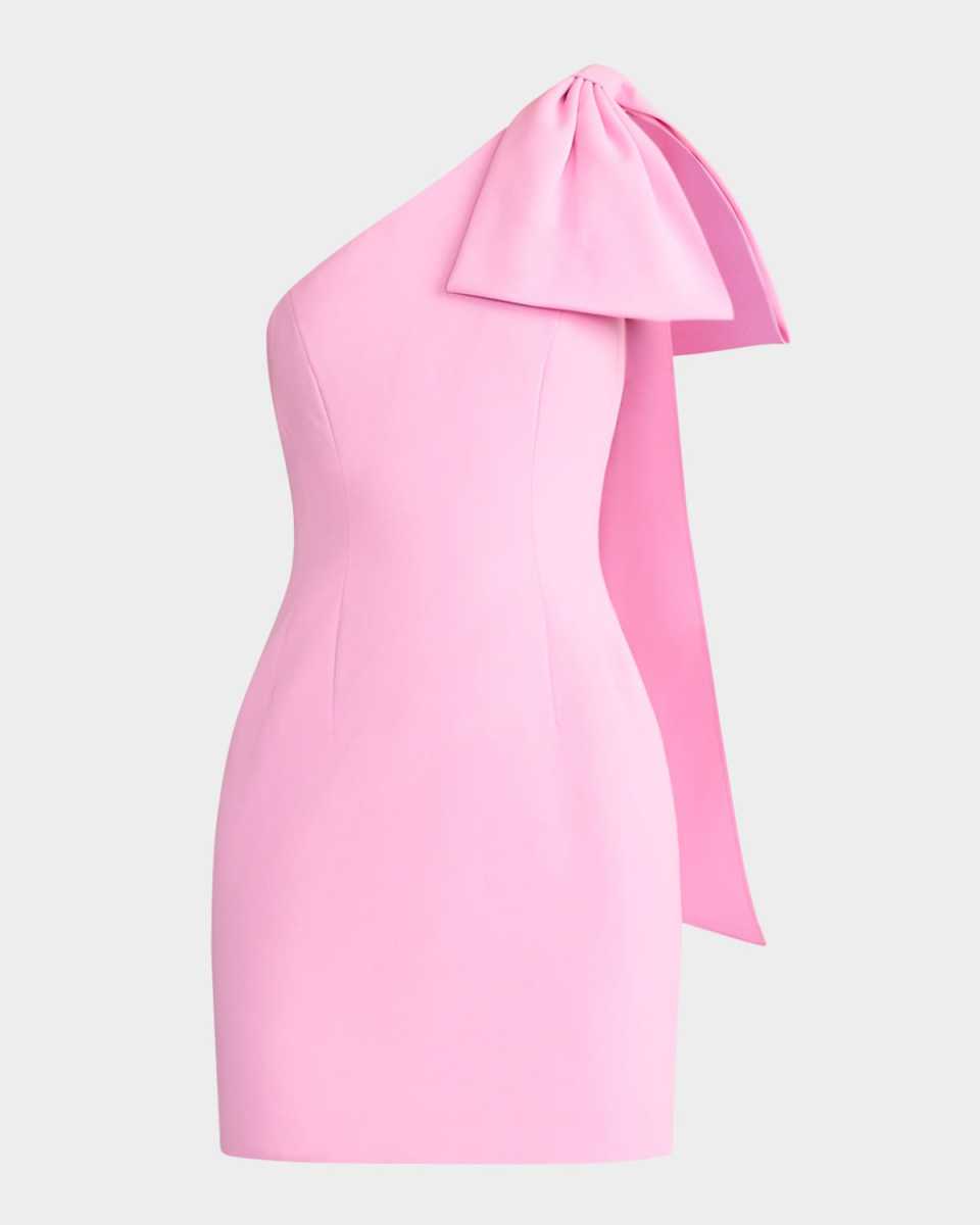 Wicked x Zac Posen One-Shoulder Bow Mini Dress